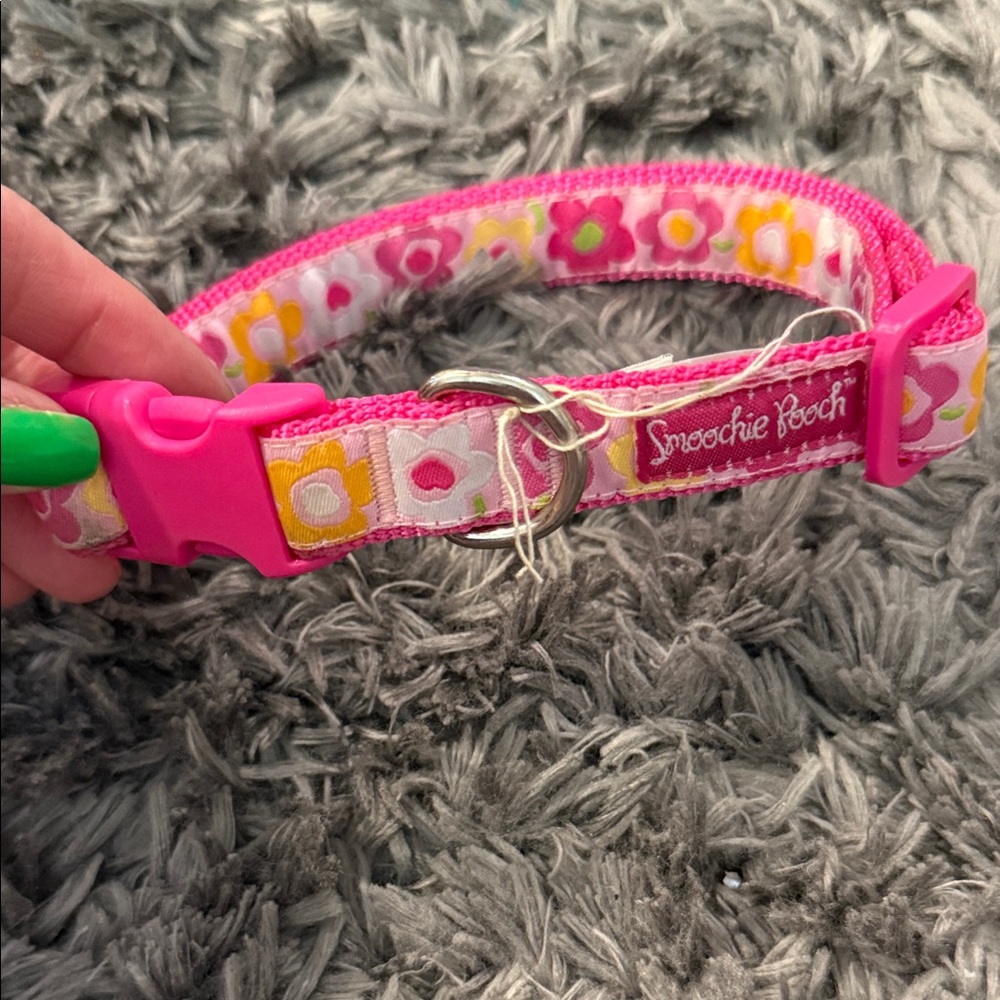 Smoochie Pooch Pink Floral Dog Collar